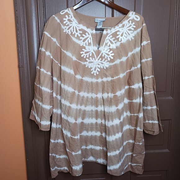 Catherines 100% Cotton Women's size 2X Tunic Blouse - Picture 1 of 9